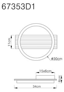 Plafonieră LED Globo 67353D1 TISHA LED/12W/230V 3000K 30x34 cm