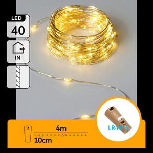 Aigostar - Ghirlandă LED decorativă cu dop pentru sticlă 40xLED/3xLR44 4m alb cald