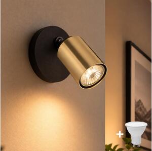 Aplică LED de perete tip spot TOP 1xGU10/10W/230V negru/auriu