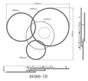 Globo 48466-70 - Lampă LED plafon INVERTINA LED/70W/230V aurie + DO