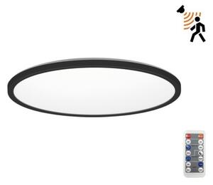 Plafonieră LED cu senzor pentru baie NIVERA LED/24W/230V IP54 d. 30 cm negru + telecomandă