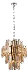 Lustră de cristal pe lanț Endon 72744 VIVIANA 12xE14/40W/230V fumuriu