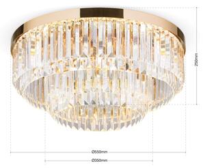 Plafonieră LED de cristal dimabilă Orion PRISM LED/80W/230V d. 55 cm 24K auriu