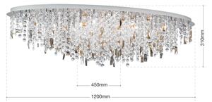 Plafonieră de cristal Orion CRYSTALRIVER 21xG9/40W/230V crom lucios