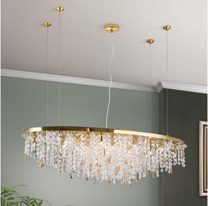 Lustră de cristal pe cablu Orion CRYSTALRIVER 21xG9/40W/230V auriu