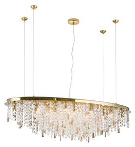 Lustră de cristal pe cablu Orion CRYSTALRIVER 21xG9/40W/230V auriu