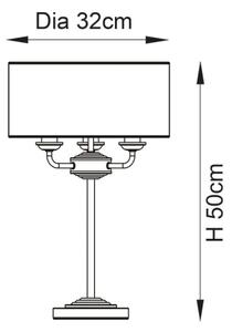 Lampă de masă Endon 99149 HIGHCLERE 3xE14/18W/230V gri/crom lucios