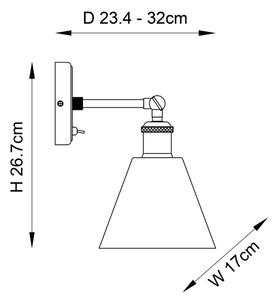 Spot de perete Endon 92874 HAL 1xE27/10W/230V bronz/cupru/transparent