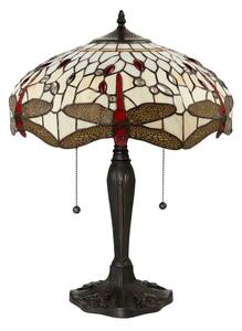 Endon 64085 - Lampă de masă Tiffany DRAGONFLY, 2xE27/60W/230V, diam. 41 cm