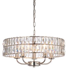 Lustră pe lanț Endon 104467 CLIFTON 5xE14/6W/230V crom lucios/transparent