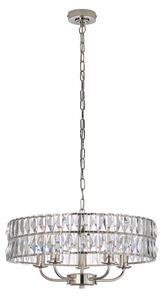 Lustră pe lanț Endon 104467 CLIFTON 5xE14/6W/230V crom lucios/transparent