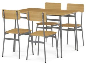 Set dining MDF decor stejar sălbatic cu 4 scaune 110x70x76 cm – AUT-O2156 OAK