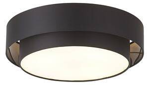 Plafonieră modernă neagră 50cm cu 3 lumini - Drum Duo
