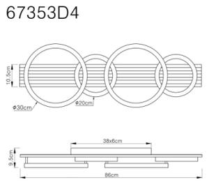 Plafonieră LED Globo 67353D4 TISHA LED/30W/230V 3000K 30x86 cm