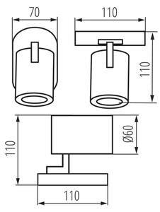 Spot de perete Kanlux 38964 LAURIN 1xGU10/10W/230V alamă/alb