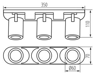 Spot Kanlux 38966 LAURIN 3xGU10/10W/230V alamă/alb