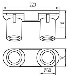 Spot Kanlux 38961 LAURIN 2xGU10/10W/230V alamă/negru