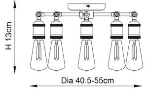 Endon 76336 - Corp de iluminat cu spoturi HAL 5xE27/40W/230V crom mat/cupru