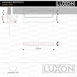 Proiector pentru sina magnetica orientabil FOLD12 LED LUXON