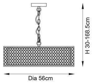 Lustră pe lanț Endon 81969 CORDERO 3xE27/10W/230V crom mat