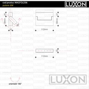 Proiector pentru sina magnetica orientabil FOLD06 ALB LED LUXON