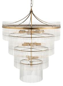Lustră pe lanț Endon 112576 MARIETTA 16xE14/6W/230V alamă/transparent