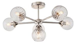 Lustră pe tijă Endon 104050 ALLEGRA 6xE14/7W/230V crom lucios/transparent