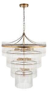 Lustră pe lanț Endon 112576 MARIETTA 16xE14/6W/230V alamă/transparent