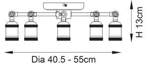 Endon 97244 - Spot halogen 5xE27/40W/230V, alamă