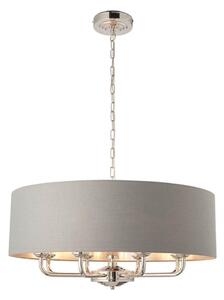 Lustră pe lanț Endon 94415 HIGHCLERE 8xE14/40W/230V gri/crom lucios