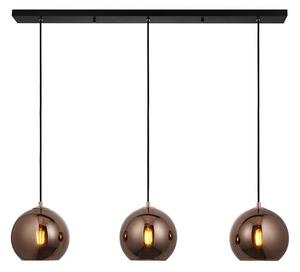 Lustră pe cablu Endon 102929 BOLI 3xE27/10W/230V negru/maro fumuriu