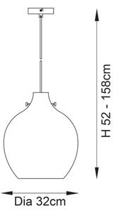 Lustră pe cablu Endon 96442 PANTHER 1xE27/10W/230V crom lucios/fumuriu