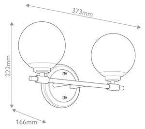 Kichler KL-BENNO2-BK-CPZ-LED Aplica de baie BENNO 2xLED/3W/230V negru/auriu IP44