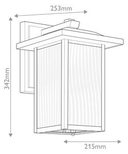 Kichler KL-CAPPANNA-M-BKT - Aplică de perete pentru exterior CAPPANNA M, 1x E27/60W/230V, IP44