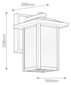 Kichler KL-CAPPANNA-S-BKT - Aplică de perete pentru exterior CAPPANNA 1xE27/60W/230V IP44