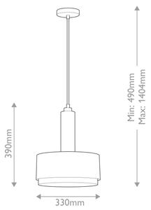 Lustră pe tijă Hinkley HK-CEDRIC-P-M-BR CEDRIC 2xE27/60W/230V d. 33 cm alamă