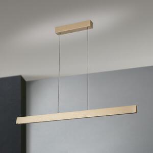 ORION Lampă suspendată cu LED Tara, aurie, lungime 120 cm, aluminiu, reglabil, Auriu / Alamă, Camera de zi / sufragerie, Metal, Modern