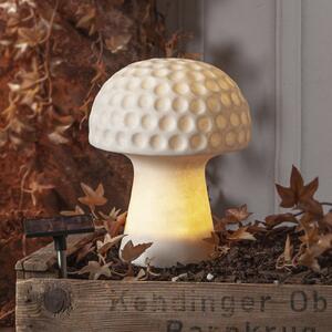 Sandy LED lumină solară, 24 cm, alb, plastic, formă de ciupercă