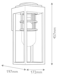 Kichler KL-HONE-M-BKT - Aplica de perete pentru exterior HONE M, 1x E27, 60W, 230V, IP44