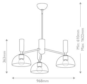 Alora Mood ALM-JUDE3-MB-CL - Lustră pe tijă JUDE, 3xE27/60W/230V, neagră