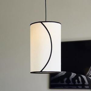 PR Home Lampă suspendată Ava, Ø 25 cm, bumbac organic, crem, reglabil, Bej, Camera de zi / sufragerie, Țesătură / Textil
