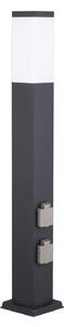 G & L Handels GmbH Bornă luminoasă 400166140, înălțime 80cm, V2A, antracit, 2 prize, reglabil, Negru, Oțel inoxidabil