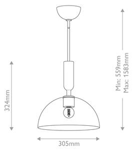 Alora Mood ALM-JUDE-P-MB-CL - Lampă suspendată pe tijă JUDE 1xE27/60W/230V neagră