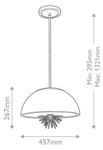 Lustră pe tijă Quoizel STARING-3P-DG-OPAL STARING 3xE14/40W/230V d. 45,7 cm auriu