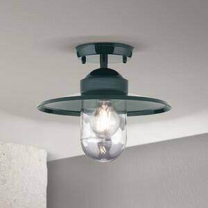 ORION Plafonieră pentru exterior Edward, verde, Ø 27,5 cm, aluminiu/glass, reglabil, Verde, Aluminiu, Antichitate