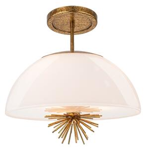 Lustră pe tijă Quoizel STARING-3P-DG-OPAL STARING 3xE14/40W/230V d. 45,7 cm auriu