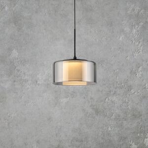 Paul Neuhaus Lampă suspendată LED Rika, Ø 15 cm, sticlă, dimabil, reglabil, Negru, Camera de zi / sufragerie, Sticlă, Modern