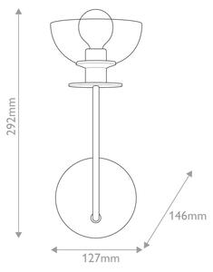 Lampă de perete Alora Mood ALM-SYLVIA-1WB-BK-CL SYLVIA 1xE14/40W/230V negru