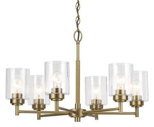 Lustră pe lanț Kichler KL-WINSLOW6-NBR WINSLOW 6xE27/60W/230V alamă