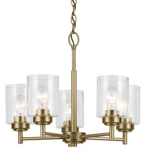 Lustră pe lanț Kichler KL-WINSLOW5-NBR WINSLOW 5xE27/60W/230V alamă